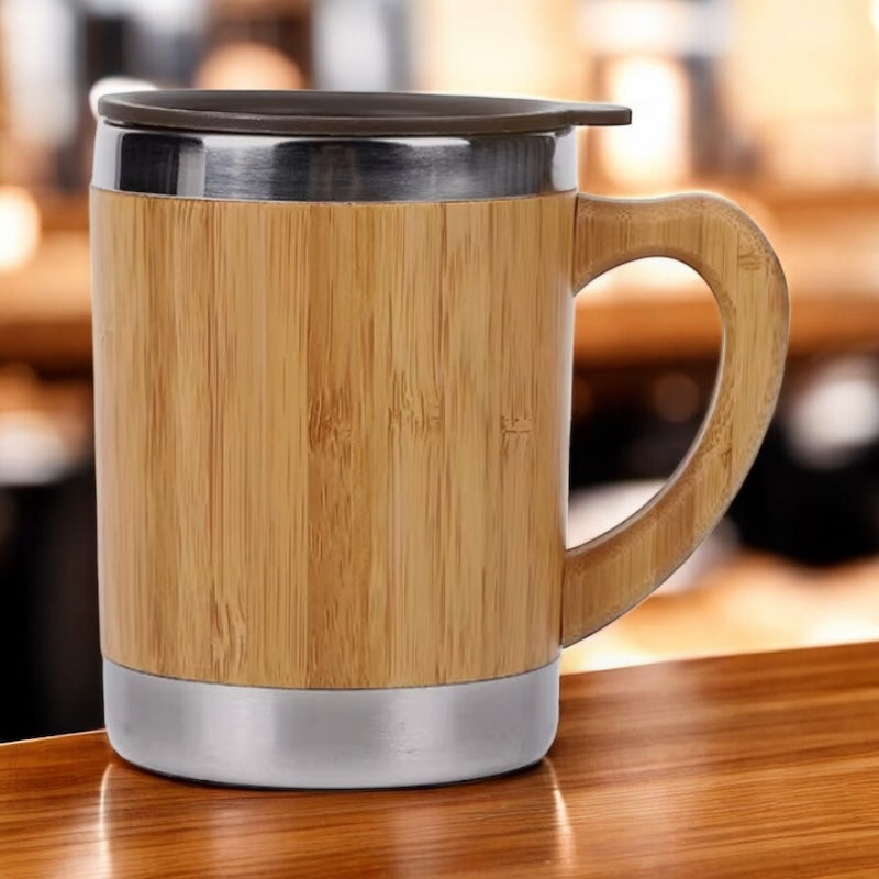 Bamboo Insulated Cup | Eco-Friendly Reusable Cup with Custom Label