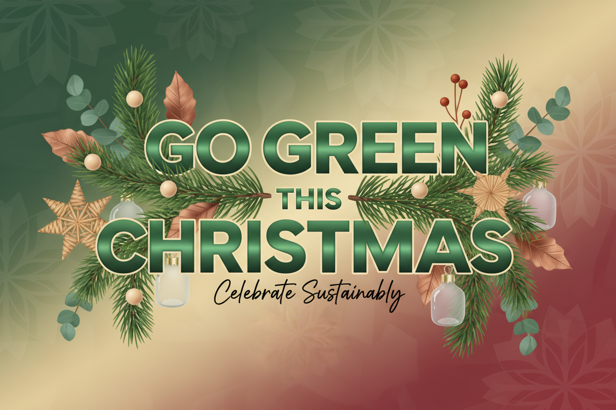 Has Text “ Go Green This Christmas “