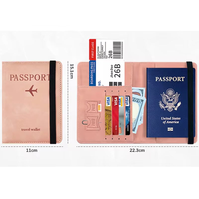 Vegan Leather Passport Holder & Luggage Tag Set