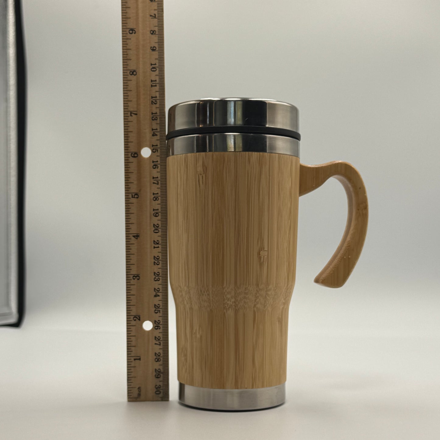 Bamboo Tumbler with Handle | Eco-Friendly Reusable Cup with Custom Label