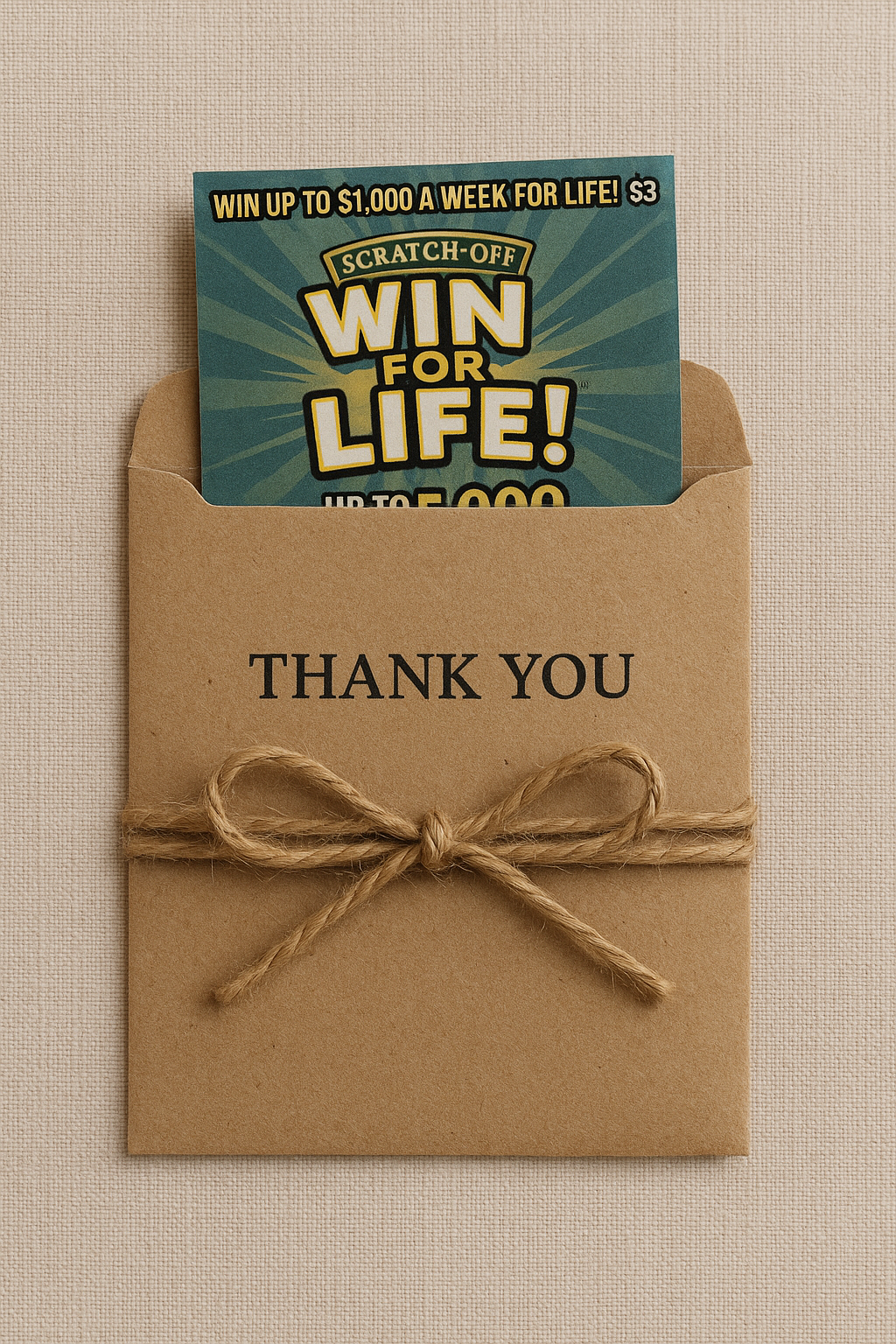 Lottery Ticket with a Personalized Card