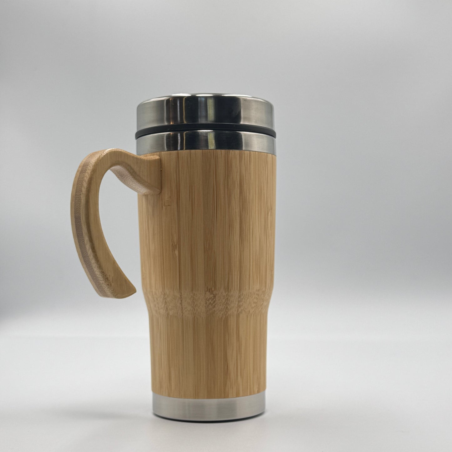 Bamboo Tumbler with Handle | Eco-Friendly Reusable Cup with Custom Label