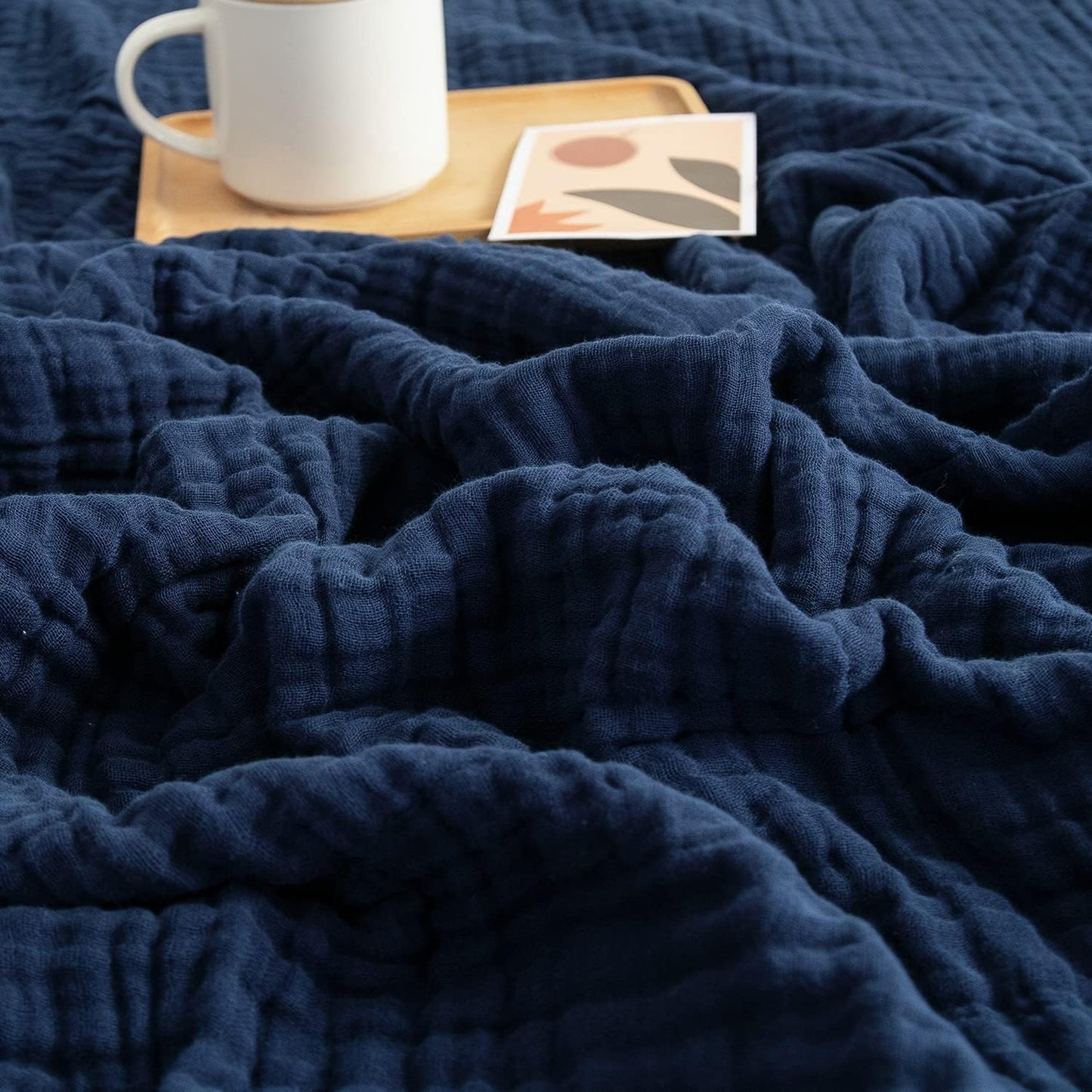 EMME Muslin Throw Blanket 100% Cotton Blankets for Couch Breathable Gauze All Season Soft and Lightweight Pre-Washed (Teal, 50"x70")