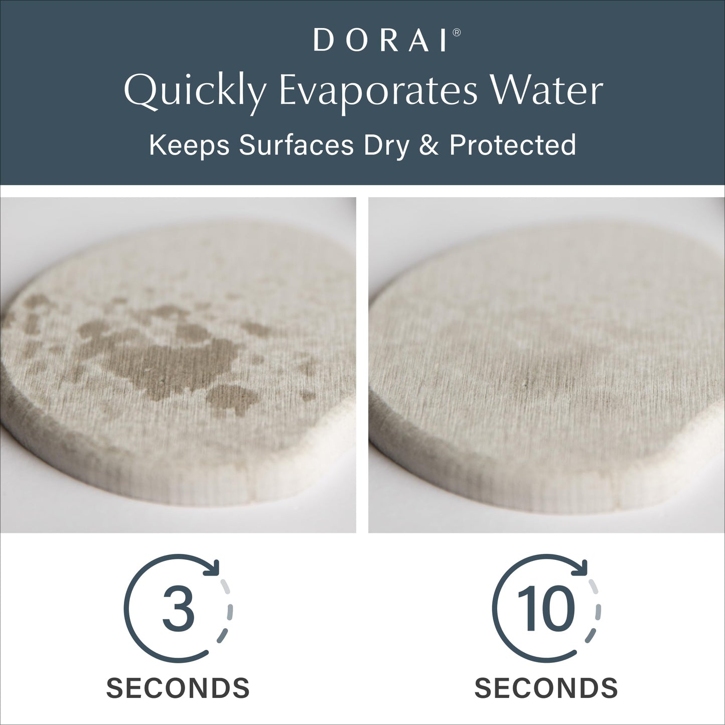 Dorai Home Stone Coaster Set – 4 Absorbent Diatomite Coasters for Instant Drying, Modern Design, Slate Stone
