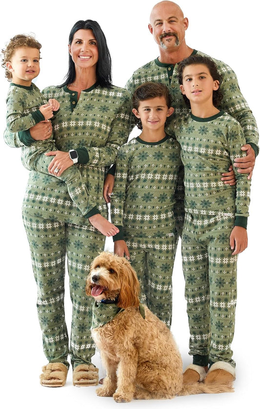 JAMIE Matching Family Jammies Holiday Pajamas 100% Organic Cotton PJs Adults, Kids, Toddlers, Baby, Pets
