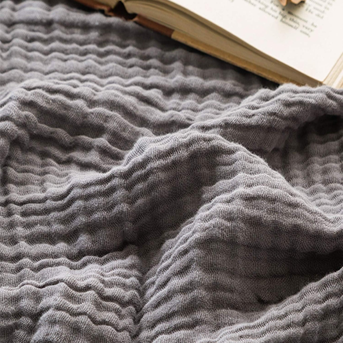 EMME Muslin Throw Blanket 100% Cotton Blankets for Couch Breathable Gauze All Season Soft and Lightweight Pre-Washed (Teal, 50"x70")