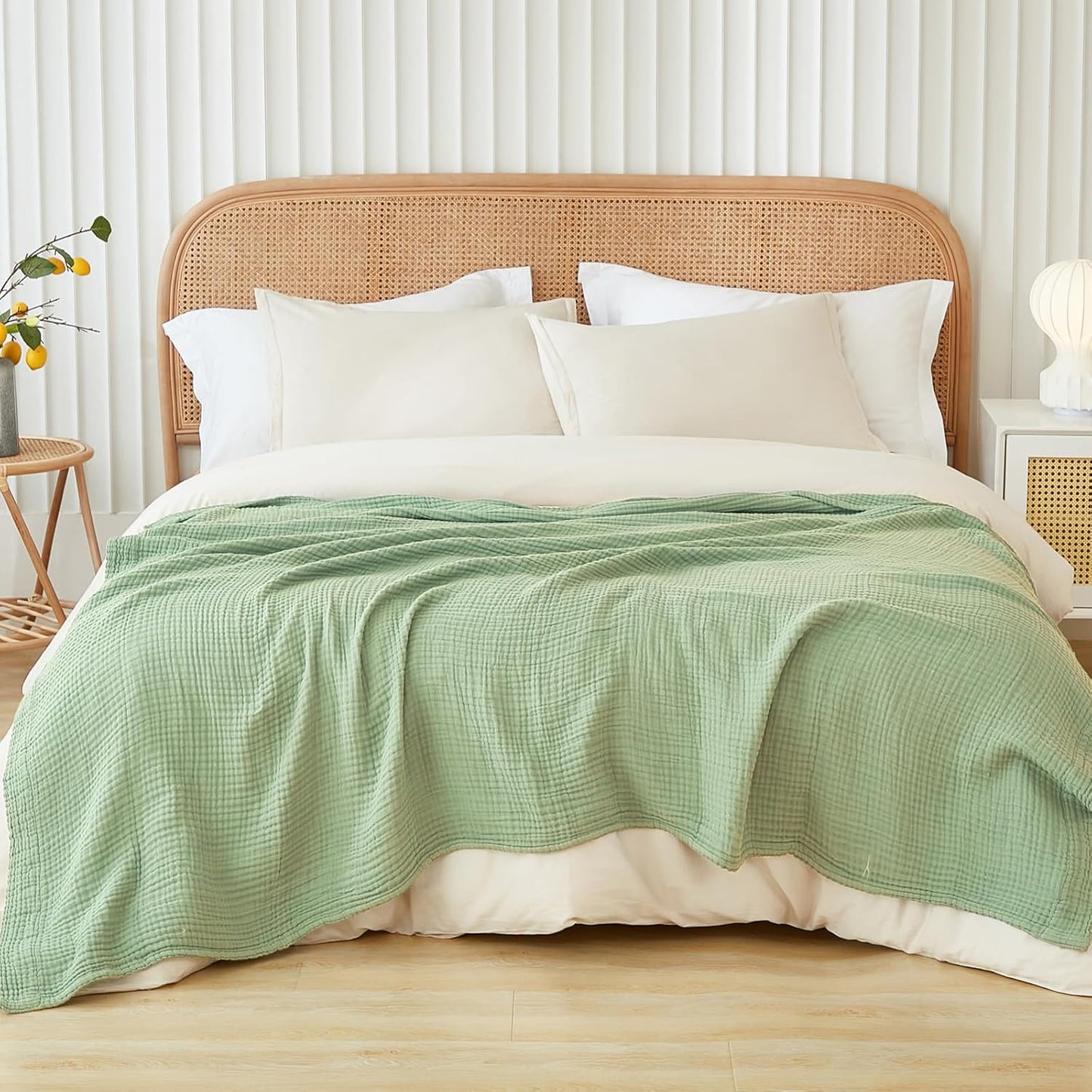 EMME Muslin Throw Blanket 100% Cotton Blankets for Couch Breathable Gauze All Season Soft and Lightweight Pre-Washed (Teal, 50"x70")