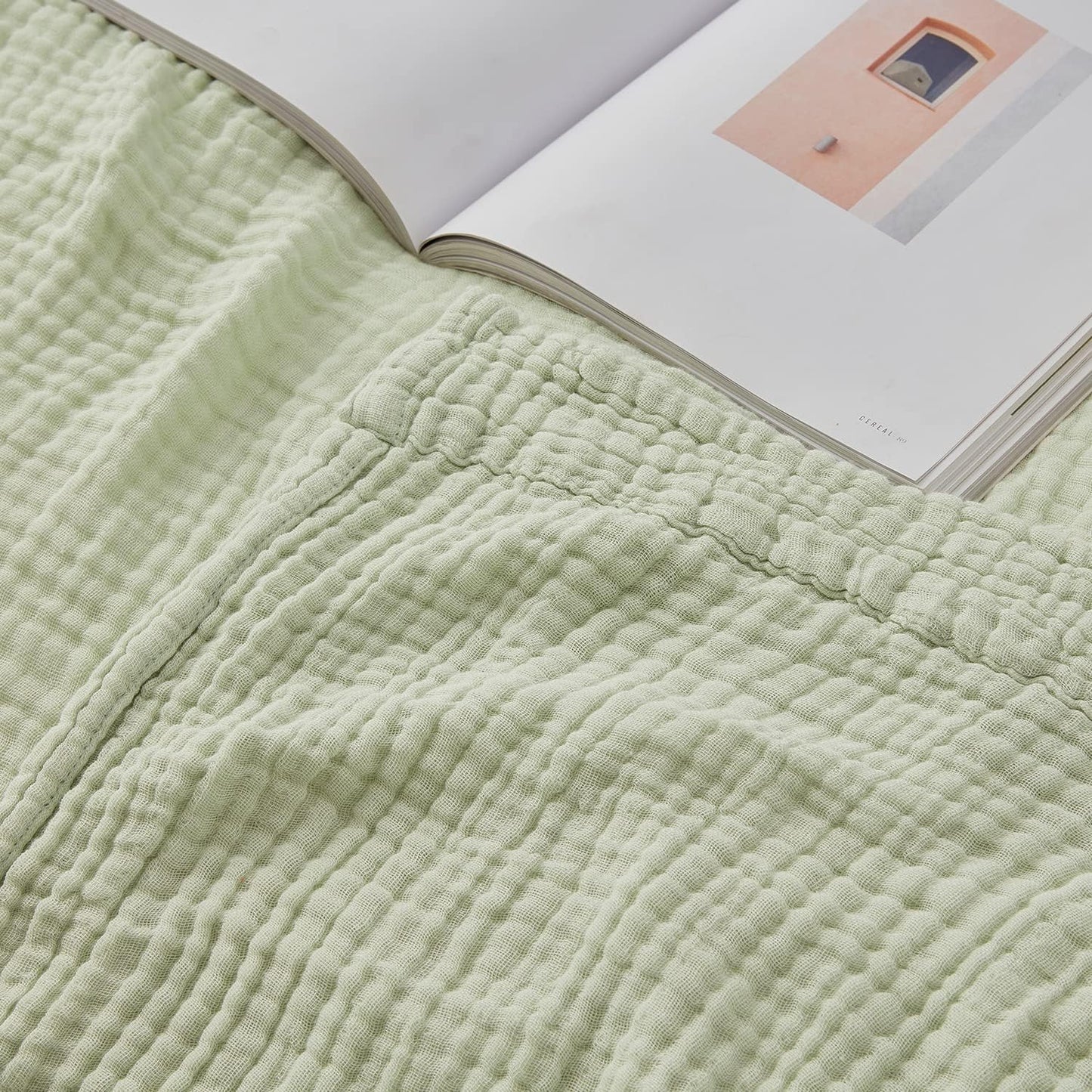 EMME Muslin Throw Blanket 100% Cotton Blankets for Couch Breathable Gauze All Season Soft and Lightweight Pre-Washed (Teal, 50"x70")