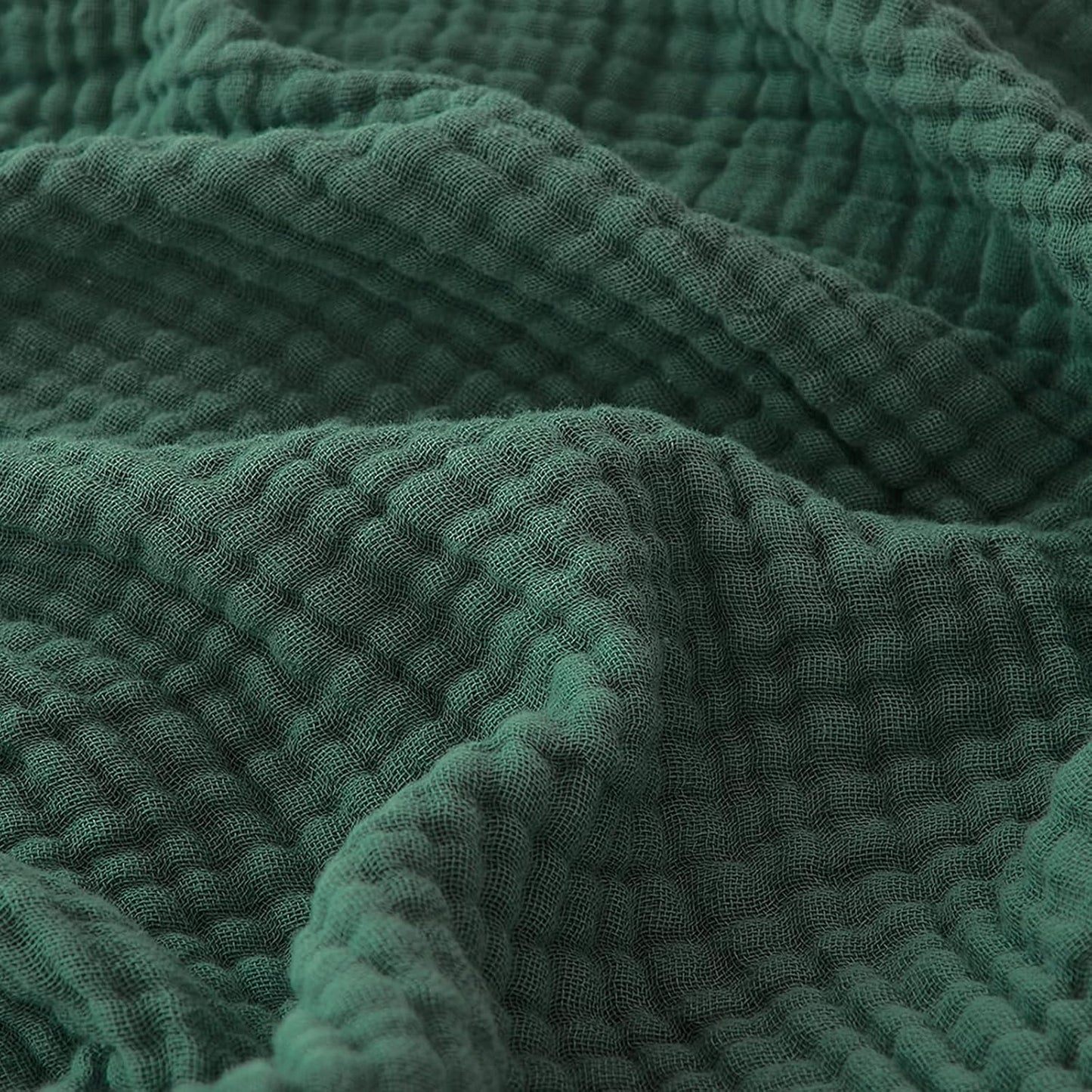 EMME Muslin Throw Blanket 100% Cotton Blankets for Couch Breathable Gauze All Season Soft and Lightweight Pre-Washed (Teal, 50"x70")