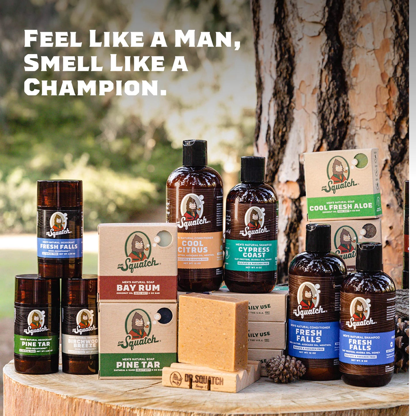Dr. Squatch Natural Bar Soap for Men Variety Gift Set - Cold Process Soap No Harsh Chemicals - Rainforest Rapids, Coconut Castaway, Fresh Falls, Summer Citrus & Eucalyptus Greek Yogurt (5 oz, 5-Pack)