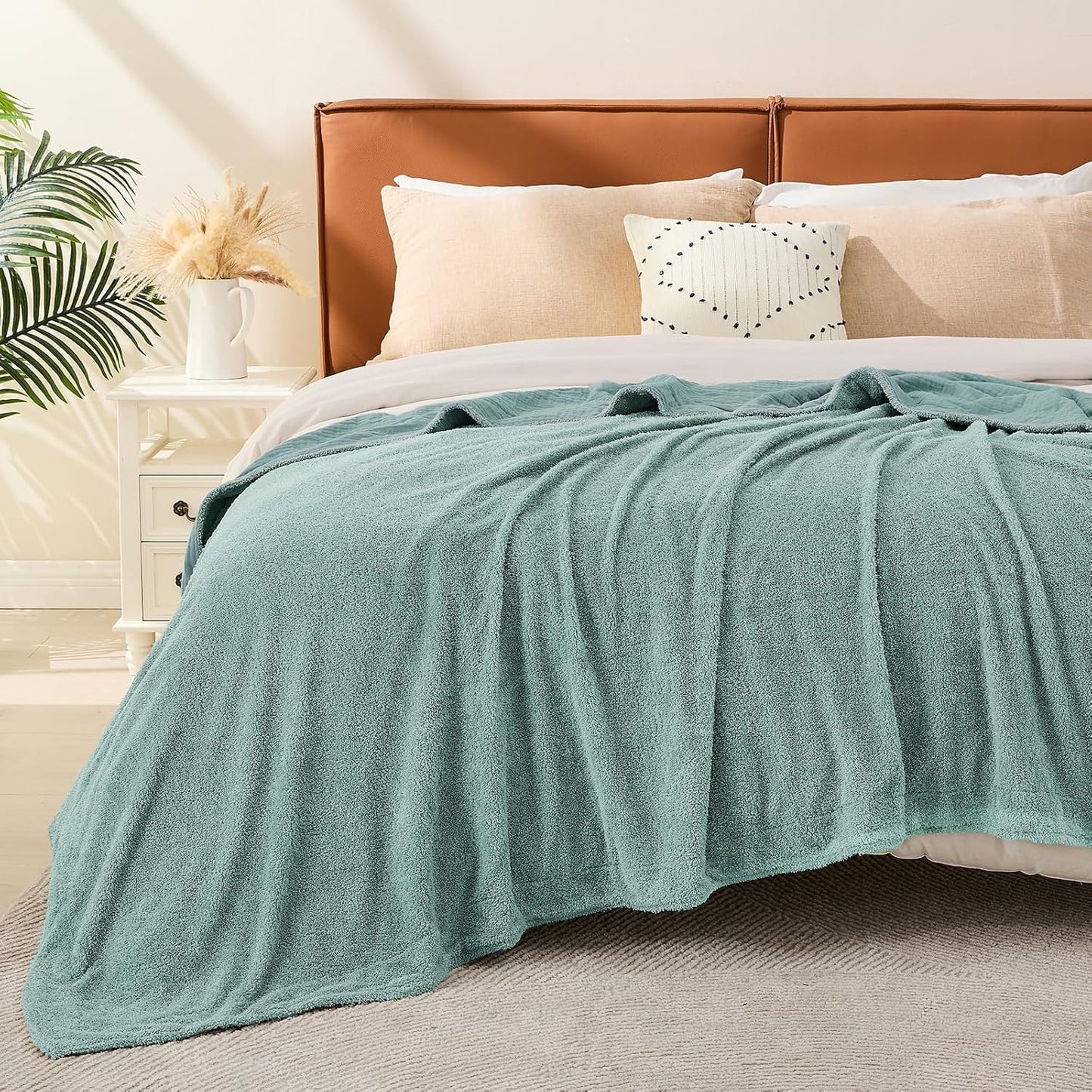 EMME Muslin Throw Blanket 100% Cotton Blankets for Couch Breathable Gauze All Season Soft and Lightweight Pre-Washed (Teal, 50"x70")