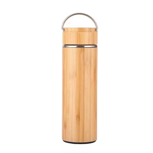 Bamboo Water Bottle with Infuser | Eco-Friendly Reusable Bottle with Custom Label
