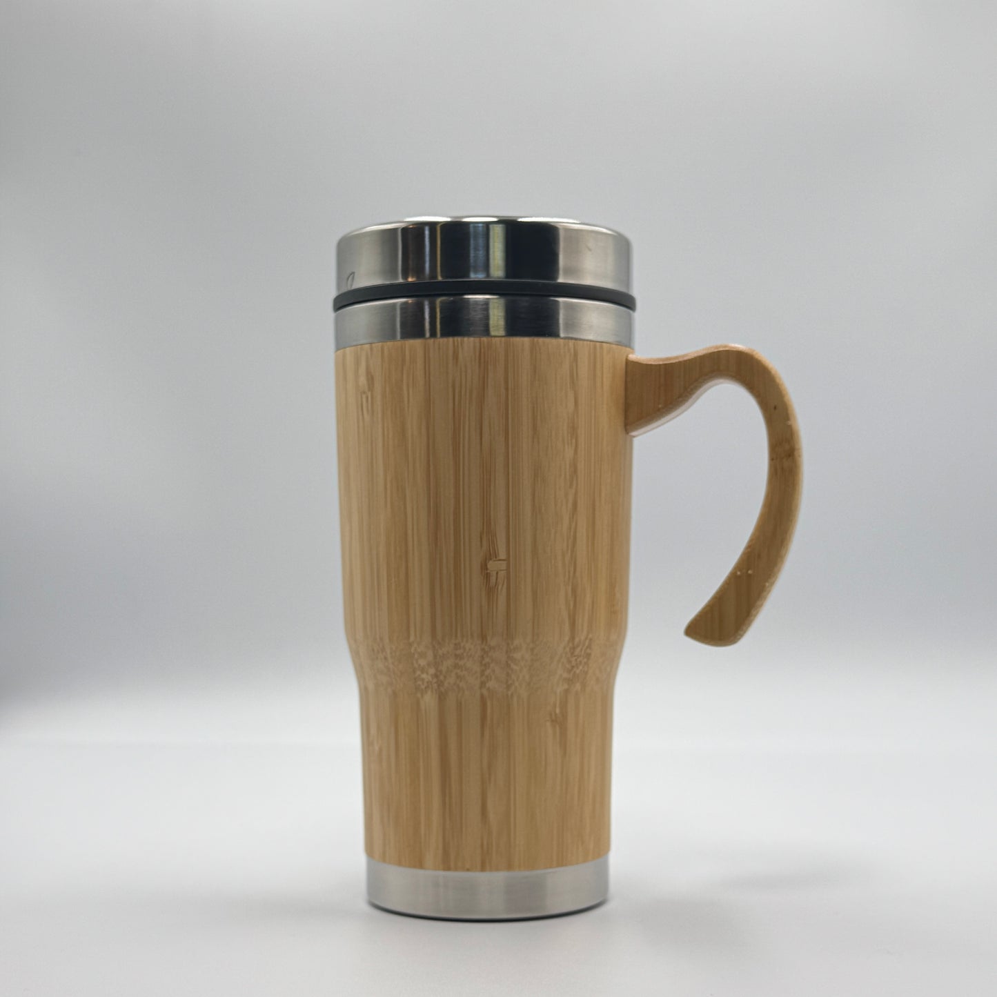 Bamboo Tumbler with Handle | Eco-Friendly Reusable Cup with Custom Label